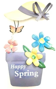 Capó Pastel y Maceta Planta Metal Colgante Jardín Decoración Primavera Pascua  - Imagen 1 de 4