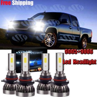 For Chevrolet Colorado 2004-12 LED Headlights Kit High Low Beam 6000K Bulbs 4X - Image 1 of 4