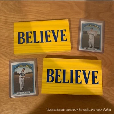 Seattle Mariners 2021 BELIEVE Handmade Home Decor Wooden Sign - Image 1 of 2