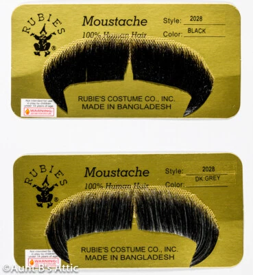 Bigote Estilo Winchester 100% Cabello Humano Disfraz Facial Teatral Conjunto. Color Foto 1 de 3