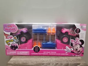 NEW DISNEY LICENSED JUNIOR MINNIE MOUSE OFF ROAD TRUCKS 18 PIECE TOY PLAY SET - Picture 1 of 10