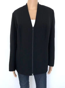 NWT! LAFAYETTE 148 Plus Sz 20W Black Wool Top Jacket Blazer Coat Outwear Women's - Picture 1 of 12