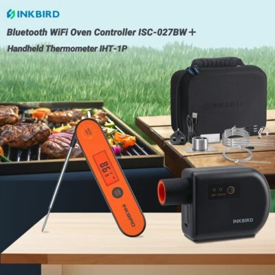 INKBIRD WiFi Bluetooth Grillgebläse ISC-027BW Wiederaufladbar BBQ Thermometer CF - Bild 1 von 4