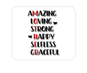 CUSTOM Mouse Pad 1/4 - Mother Word Art - Amazing, Loving, Strong - Picture 1 of 2