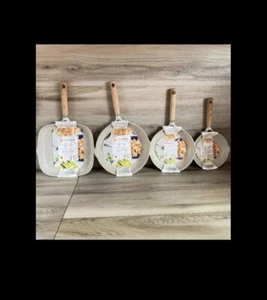 Masterclass Premium Cookware 8″ 9″ 11″ Skillets Grill specked beige Set Of 4 new - Picture 1 of 6