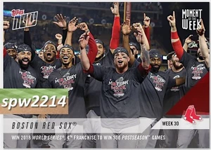 2018 Topps Now Moment of the Week #MOW-30 Boston Red Sox Win World Series - Picture 1 of 1