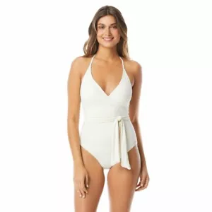 Vince Camuto Surf Shades V-Neck Wrap Tie One-Piece Swimsuit Women's Size 10 1082 - Picture 1 of 2