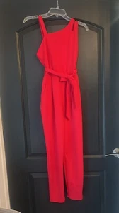 Girls Teen Red Holiday Dressy Jumpsuit Size 14 - Picture 1 of 5
