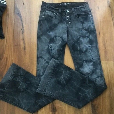 John Richmond Tie-Dye Flare Glam Rock Jeans Size 28 - Image 1 of 4