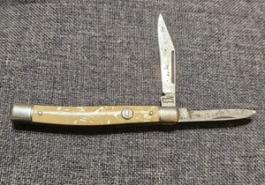 Imperial England Pearl Handle 2 Blade Pen Knife Pocketknife Vintage - Picture 1 of 5