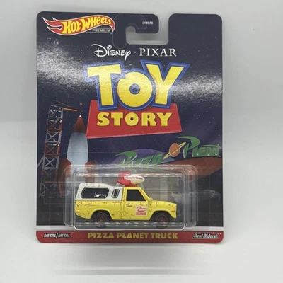 Camión Pizza Planet 2018 Hot Wheels Premium Toy Story Real Riders ¡Diecast 1:64! Foto 1 de 2