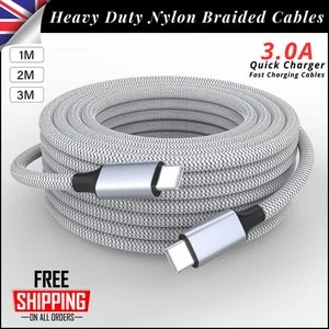 USB C To USB C Fast Charger PD 100W Dual Type C Charging Data Sync USB Cable UK - Picture 1 of 12