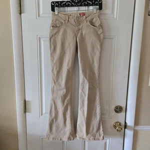 Pantaloni vintage Y2K Guess Jeans vita bassa svasati bootcut marrone kaki taglia 24 x 30 - Foto 1 di 9