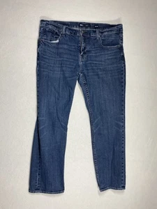 BKE Jeans Uomo 38x30 Blu Nolan Dritto Preppy Lavaggio Scuro Elasticizzato Denim - Foto 1 di 11