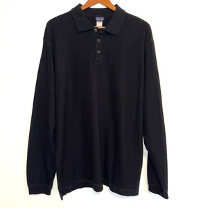 Patagonia Shirt Mens Size M Black Long Sleeve Polo Rugby Organic Cotton - Picture 1 of 7