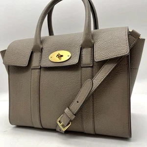 Mulberry Bayswater 2-way Greige shoulder bag handbag Leather w/strap Excellent - Picture 1 of 24