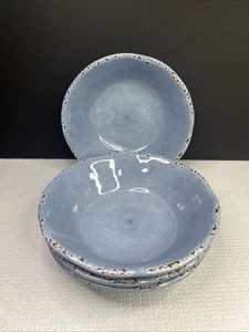 Tommy Bahama 7 Zoll blau Crackle Schalen 100 % Melamin 4er Set - Bild 1 von 6