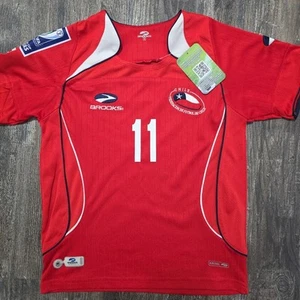 Camiseta de fútbol local Brooks Chile 2007 Marcelo Salas niños M Copa Mundial Calcio - Imagen 1 de 7