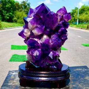 14LB Natural Amethyst geode quartz clustercrystal specimen Healing - Picture 1 of 19