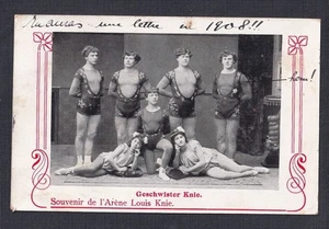 FRANCE 1908 ‘GESCHWISTER KNIE’ CIRCUS TROUPE POSTCARD AUDINCOURT TO CLAREUS - Picture 1 of 2