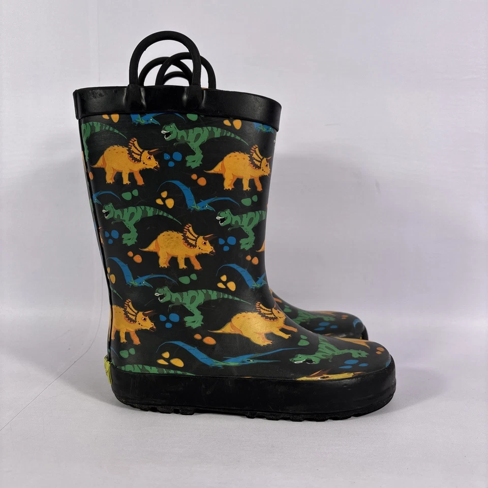 Bota de lluvia impermeable Western Chief Dino World niños talla 11 asas fáciles de tirar Foto 1 de 4