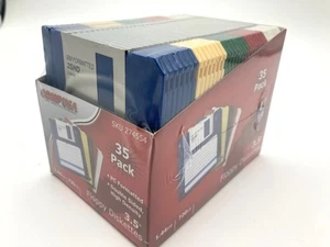 Sealed  3.5" HD Diskettes floppy disk 35 pack Compusa Rainbow Colors 2SHD IBM - Picture 1 of 8