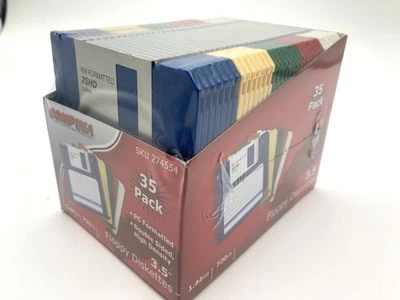 Sealed  3.5" HD Diskettes floppy disk 35 pack Compusa Rainbow Colors 2SHD IBM - Image 1 of 4