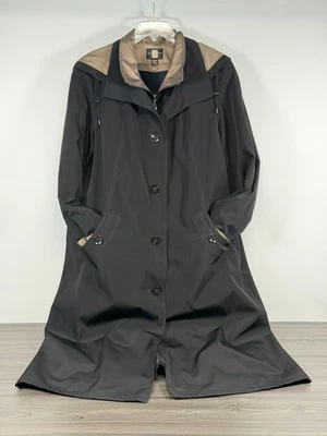 Gabardina Gallery Petite negra y bronce extraíble capucha y forro talla: XLP Foto 1 de 4