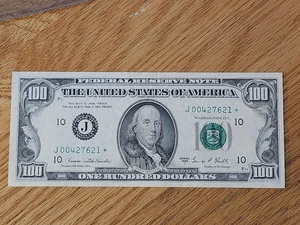 1969 C $100 "STAR NOTE" KANSAS CITY DISTRICT SERIAL #J00427621* - Picture 1 of 5