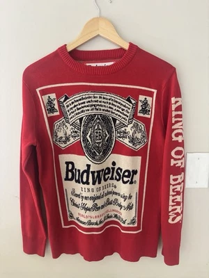 Suéter Budweiser Talla SM Doble Cara Clásico Sello Hecho en EE. UU. USADO EN EXCELENTE ESTADO Foto 1 de 4