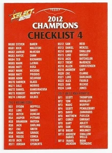 2012 Champions (220) CHECK LIST 4 - Picture 1 of 1