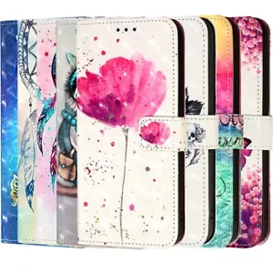 Phone Cover for ZTE Blade A52 A73 A75 A53 V70 V60 3D Luxury Painted Wallet Stand - Picture 1 of 19