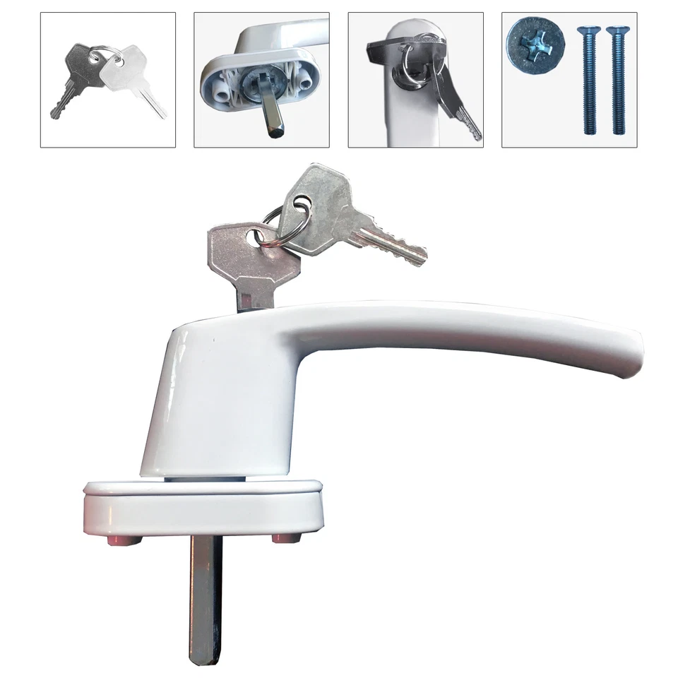 Fenstergriffe Abschließbar Sicherheitsfenstergriff Kindersicherung weiß Alu