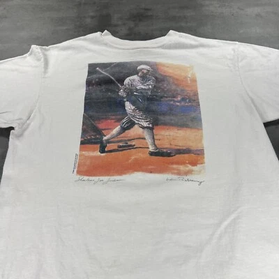 Camisa sin zapatos Joe Jackson adulto L blanca puntada única Chicago White Sox camiseta artística Foto 1 de 4