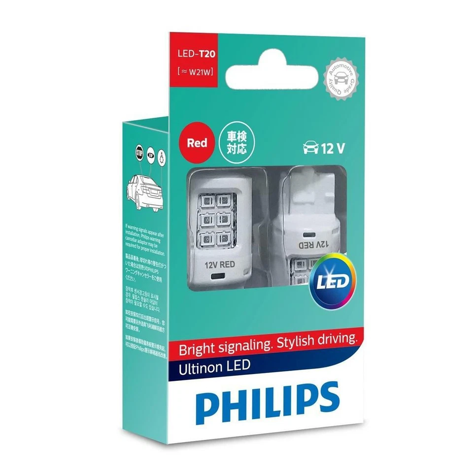 PHILIPS Ultinon W21W LED 12V T20 Luz de freno Rojo Set 11065ULRX2 - Imagen 1 de 1
