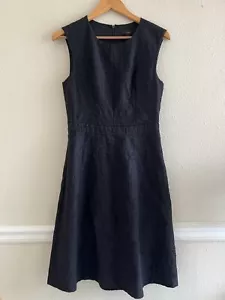 J.Crew Textured A-line Black Dress Size 4 Tall Cocktail Neutral - Picture 1 of 8
