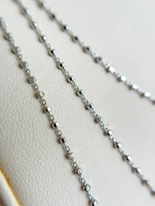 14k SOLID Gold Chain Cable Link 1mm 16" 18" 20" Boston Necklace, White or Yellow - Picture 1 of 22