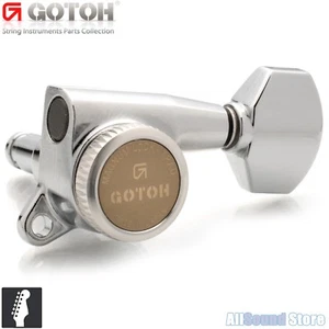 GOTOH SG381-07 MGT 6 In-Line Locking Mini Tuners Keys 16:1 MAGNUM LOCK - CHROME - Picture 1 of 2