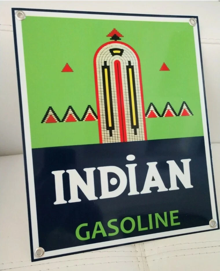 Indian rectangular Gasoline Gas Oil Sign - Image 1 of 1