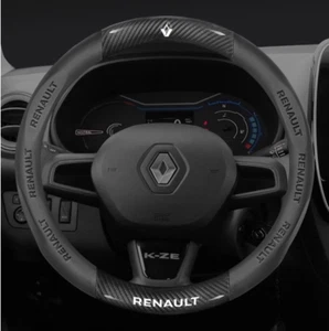 15"PU Leather+Carbon fiber Steering Wheel Cover For Renault Arkana Austrian - Picture 1 of 10