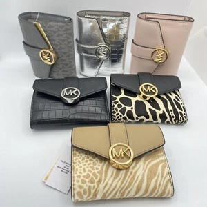 NWT Michael Kors Women's Wallet Carmen Medium Flap Bifold - Picture 1 of 33