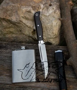 UBR PERSONALIZADO HECHO A MANO D2 HERRAMIENTA ACERO CAZA BOWIE CUCHILLO CON FUNDA DE CUERO - Imagen 1 de 1
