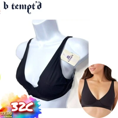 Sutiã Feminino B.tempt'd 32C Quase Nada Mergulho Underwire 951263 Preto Novo com etiquetas - Imagem 1 de 4