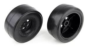 TEAM ASSOCIATED DR10 REAKT DRAG CAR REAR SLICK TIRES + WHEELS SLICKS ASC71072 - Picture 1 of 1