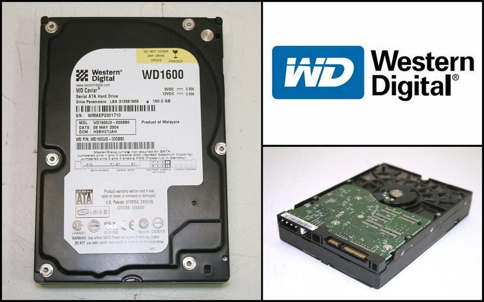 Western Digital 160GB 3.5 inch SATA Hard Disk Drive HDD WD1600JD - Image 1 of 1