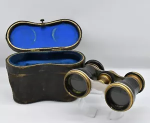 Antikes Opernglas Fernglas Leder Messing um 1900 mit Original Etui - Bild 1 von 17
