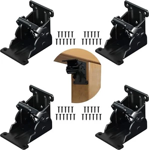 Folding Table Legs Brackets 4 PCS,90 Degree Heavy Duty Locking Foldable Support - Picture 1 of 4