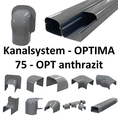 KLIMA-B2B Kanalsystem OPTIMA 75 - OPT in anthrazitgrau, für Klimaanlagen / Wärmepumpen