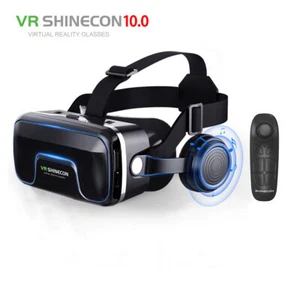 Casco De Realidad Gafas 3D Virtual VR Auriculares Bluetooth Control Remoto Juego - Picture 1 of 6