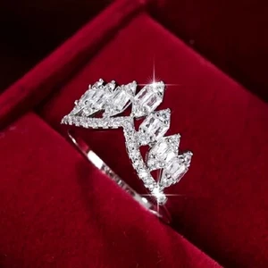 Romantic 925 Silver Filled Ring Cubic Zirconia Wedding Women Jewelry Size 6-10 - Picture 1 of 7